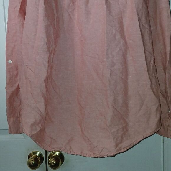 Liz Claiborne light salmon linen blend button down shirt Sz XXL NWOT - Picture 5 of 7